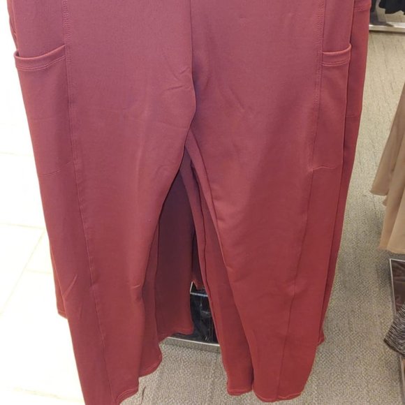 CM fashion womens leggings color burgundy NWT - Picture 8 of 9